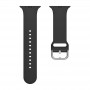 Apple Watch 42 44 45 49 мм, силиконовый браслет с пряжкой, черный