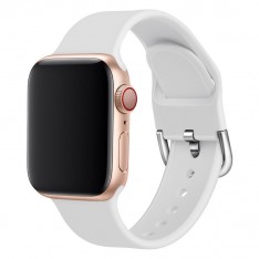 Ремешок для смарт-часов Apple Watch 42 44 45 49 мм, силикон с пряжкой, белый