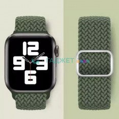 Плетеный браслет для Apple Watch 38 / 40 41 mm, с пряжкой, темно-зеленый