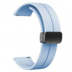 Голубой браслет для часов с пряжкой на магните 22мм