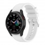 Силиконовый браслет для часов Samsung Galaxy Watch 4 / 5 / 6 (размер 42, 46 мм, ширина 20 мм), белый