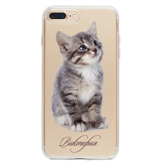 Чехол для телефона с фамилией именем № 1004 Картинка котенок + Ваше Имя (шрифт DFMincho-SU)