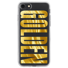 Чехол для телефона с фамилией именем № 1012 Надпись (Имя, фамилия) на золотом фоне (шрифт Fusion)