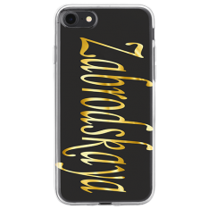 Чехол для телефона с фамилией именем № 1067 Имя, золотым цветом (Шрифт Monotype Corsiva)