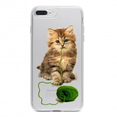 Чехол для телефона с картинкой №2128 Котёнок с зелёным клубком