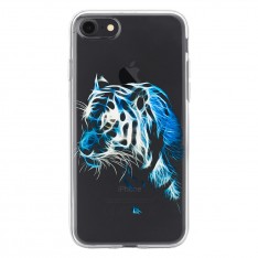 Чехол для телефона с картинкой №2199 Синий тигр в полоборота