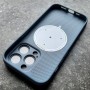Чехол с MagSafe для iPhone 14 Pro Ag-Glass зеркальный, голубой