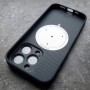 MagSafe чехол для телефона Apple iPhone 14 Pro Ag-Glass зеркальный, графит