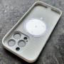 Чехол с MagSafe для iPhone 14 Pro Ag-Glass зеркальный, белый