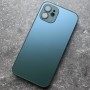 Чехол для Айфон 12 MagSafe, Ag-Glass зеркальный, зеленый