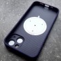 Айфон 13 Чехол с Магсейф Ag-Glass зеркальный, темно-фиолетовый