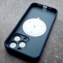 Для Айфон 13 Pro Чехол с МагСэйф Ag-Glass зеркальный, синий