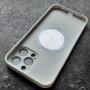 Чехол для Apple iPhone 13 Pro Max с MagSafe Ag-Glass зеркальный, белый