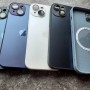 Чехол на Apple iPhone 14 с MagSafe Ag-Glass зеркальный, голубой