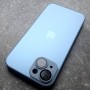 Чехол на Apple iPhone 14 с MagSafe Ag-Glass зеркальный, голубой