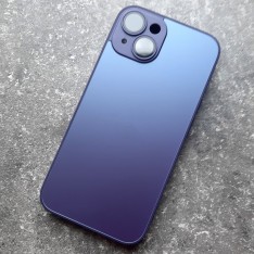 Айфон 14 чехол с MagSafe Ag-Glass зеркальный, темно-фиолетовый