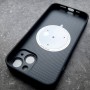 Чехол-накладка на iPhone 14 с MagSafe Ag-Glass зеркальный, графит
