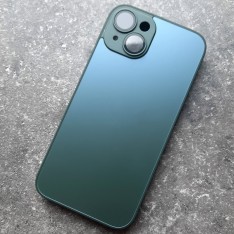 Для Айфон 14 чехол с MagSafe Ag-Glass зеркальный,зеленый