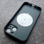 Для Айфон 14 чехол с MagSafe Ag-Glass зеркальный,зеленый