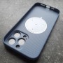 Чехол с MagSafe для iPhone 14 Pro Max Ag-Glass зеркальный, голубой