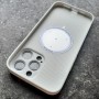 Чехол с MagSafe для iPhone 14 Pro Max Ag-Glass зеркальный, белый