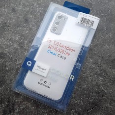 Чехол для Samsung S20FE, прозрачный, плотный силикон