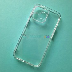 Чехол для Apple iPhone 13 Pro, прозрачный, плотный силикон