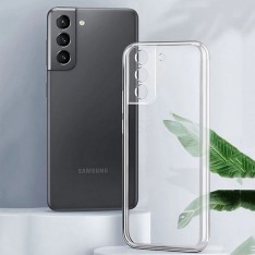 Для Samsung S21 FE , прозрачный плотный силиконовый чехол с защитой камеры