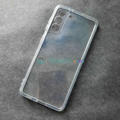 Чехол для Samsung S21, прозрачный, с защитой камеры