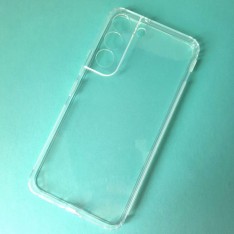 Чехол для Samsung S22, прозрачный, с защитой камеры