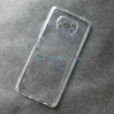 Чехол для Xiaomi Poco X3, прозрачный, с защитой камеры