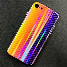 Чехол-накладка радужная в стиле карбон Color Mix для Apple iPhone 7 / iPhone 8, цвет 52