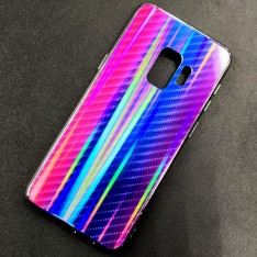 Чехол-накладка радужная в стиле карбон Color Mix для Samsung Galaxy S9, цвет 50
