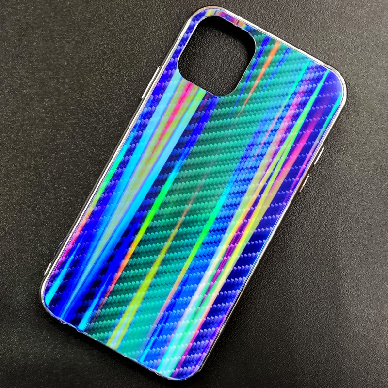 Чехол-накладка радужная в стиле карбон Color Mix для Apple iPhone 11, цвет 40 Чехол-накладка радужная в стиле карбон Color Mix для Apple iPhone 11, цвет 40