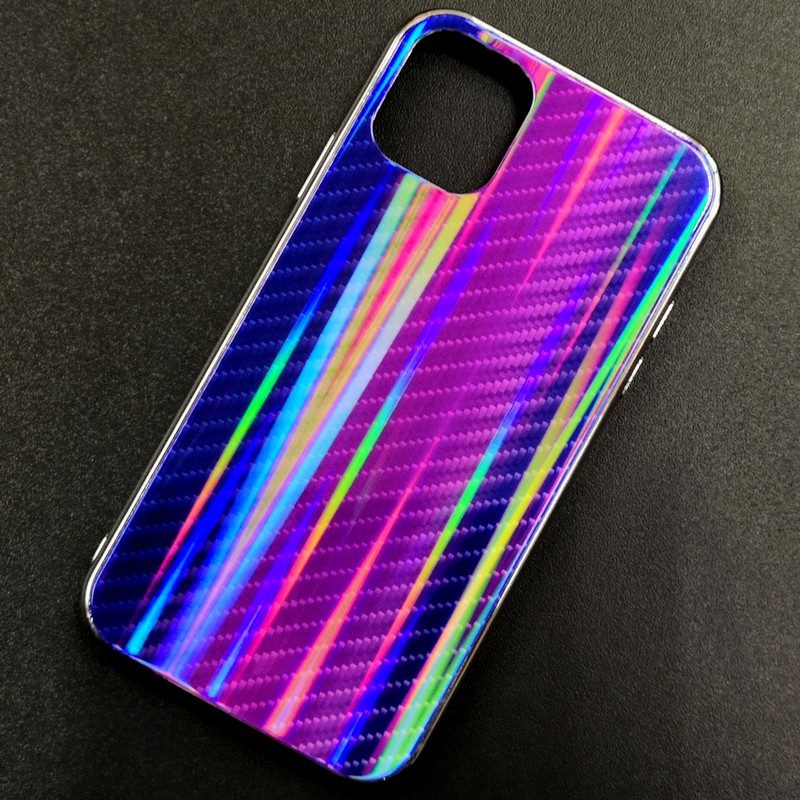 Чехол-накладка радужная в стиле карбон Color Mix для Apple iPhone 11, цвет 41 Чехол-накладка радужная в стиле карбон Color Mix для Apple iPhone 11, цвет 41