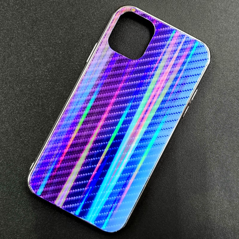 Чехол-накладка радужная в стиле карбон Color Mix для Apple iPhone 11, цвет 44 Чехол-накладка радужная в стиле карбон Color Mix для Apple iPhone 11, цвет 44