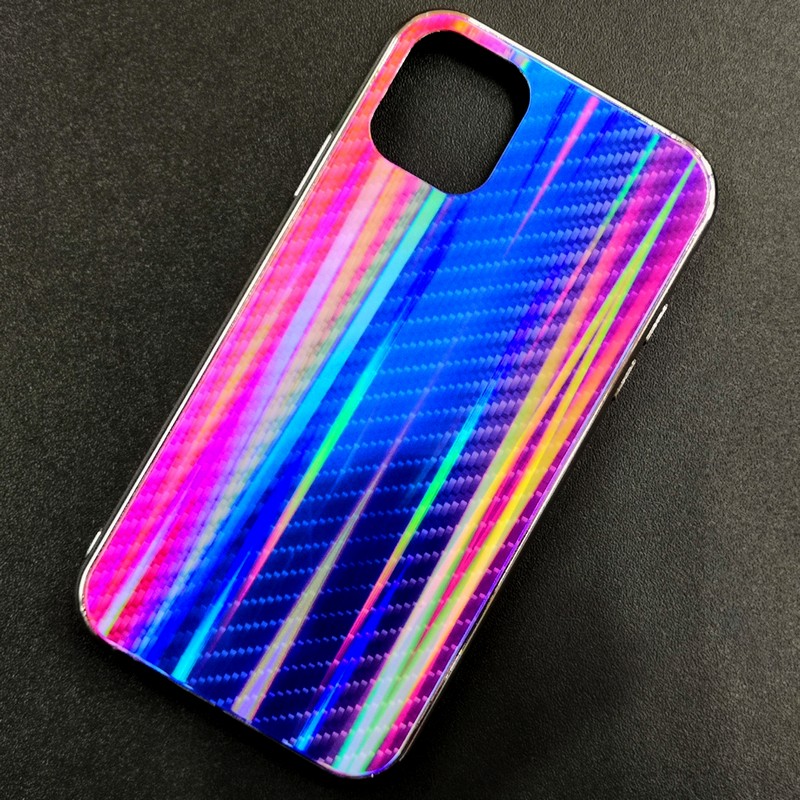 Чехол-накладка радужная в стиле карбон Color Mix для Apple iPhone 11, цвет 50 Чехол-накладка радужная в стиле карбон Color Mix для Apple iPhone 11, цвет 50
