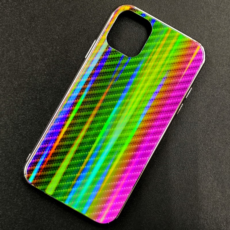 Чехол-накладка радужная в стиле карбон Color Mix для Apple iPhone 11, цвет 58 Чехол-накладка радужная в стиле карбон Color Mix для Apple iPhone 11, цвет 58