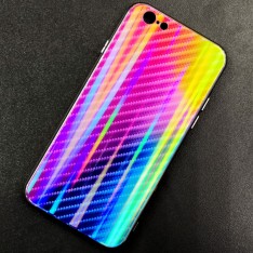 Чехол-накладка радужная в стиле карбон Color Mix для Apple iPhone 6 / iPhone 6s, цвет 46