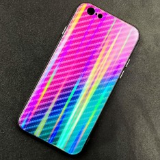 Чехол-накладка радужная в стиле карбон Color Mix для Apple iPhone 6 / iPhone 6s, цвет 51
