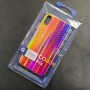 Чехол-накладка радужная в стиле карбон Color Mix для Apple iPhone X / iPhone XS, цвет 52