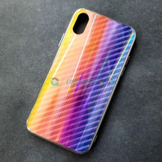 Чехол-накладка радужная в стиле карбон Color Mix для Apple iPhone X / iPhone XS, цвет 53