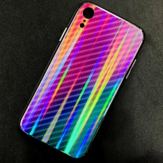 Чехол-накладка радужная в стиле карбон Color Mix для Apple iPhone XR, цвет 51