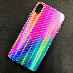 Чехол-накладка радужная в стиле карбон Color Mix для Apple iPhone XS Max, цвет 51