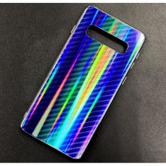 Чехол-накладка радужная в стиле карбон Color Mix для Samsung Galaxy S10, цвет 40