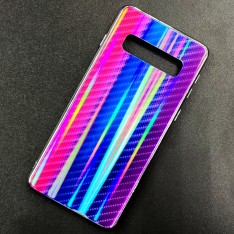 Чехол-накладка радужная в стиле карбон Color Mix для Samsung Galaxy S10, цвет 50