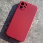 iPhone 11 чехол Silicone Case, с квадратными гранями, марсала