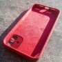 iPhone 11 чехол Silicone Case, с квадратными гранями, марсала