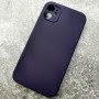 Чехол для iPhone 11 Silicone Case, квадратный, с логотипом, фиолетово-черный Чехол для iPhone 11 Silicone Case, квадратный, с логотипом, фиолетово-черный