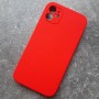 Чехол для телефона Айфон 11, Silicone Case прямые углы, красный